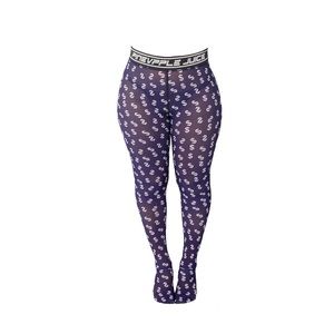 Purple and white mesh high waisted full leggings